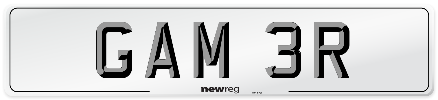 GAM 3R Number Plate from New Reg